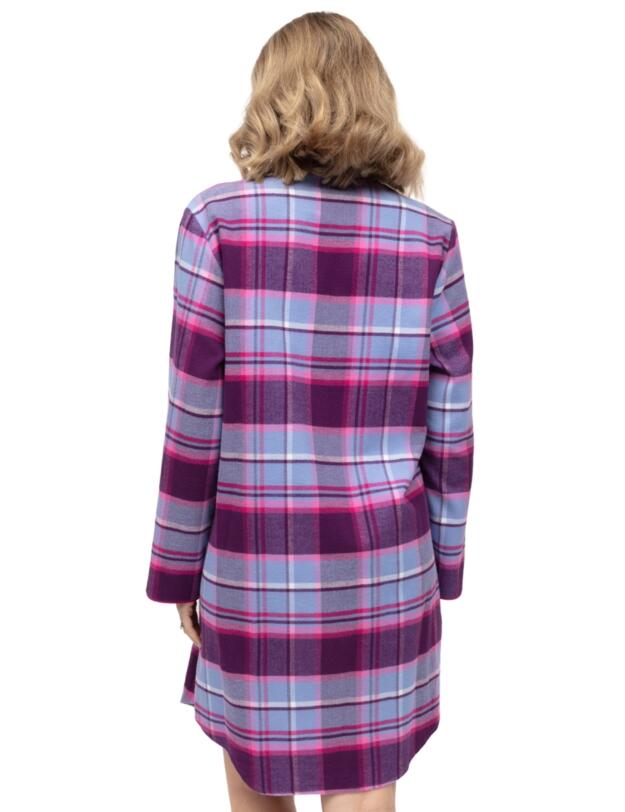 Cyberjammies Hazel Brushed Check Nightshirt Dark Purple Mix