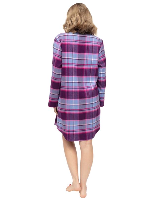 Cyberjammies Hazel Brushed Check Nightshirt Dark Purple Mix