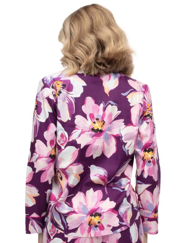 Cyberjammies Hazel Floral Print Pyjama Top Dark Purple Mix