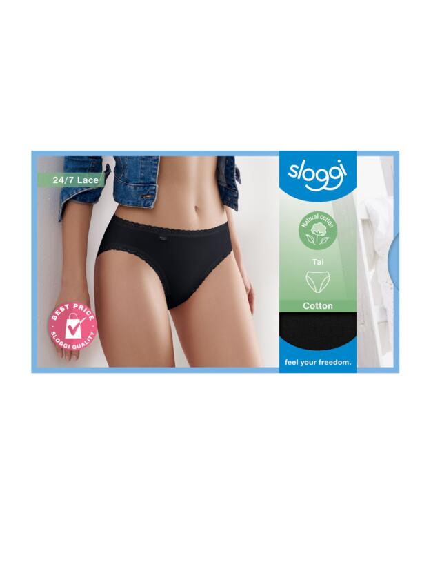 Sloggi 24/7 Cotton Lace Tai Brief Black