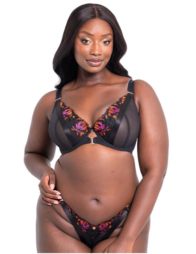 Scantilly By Curvy Kate Mesmerise Brazilian Brief Black Multi