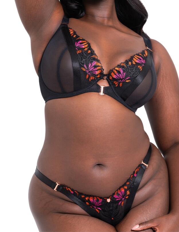 Scantilly By Curvy Kate Mesmerise Brazilian Brief Black Multi