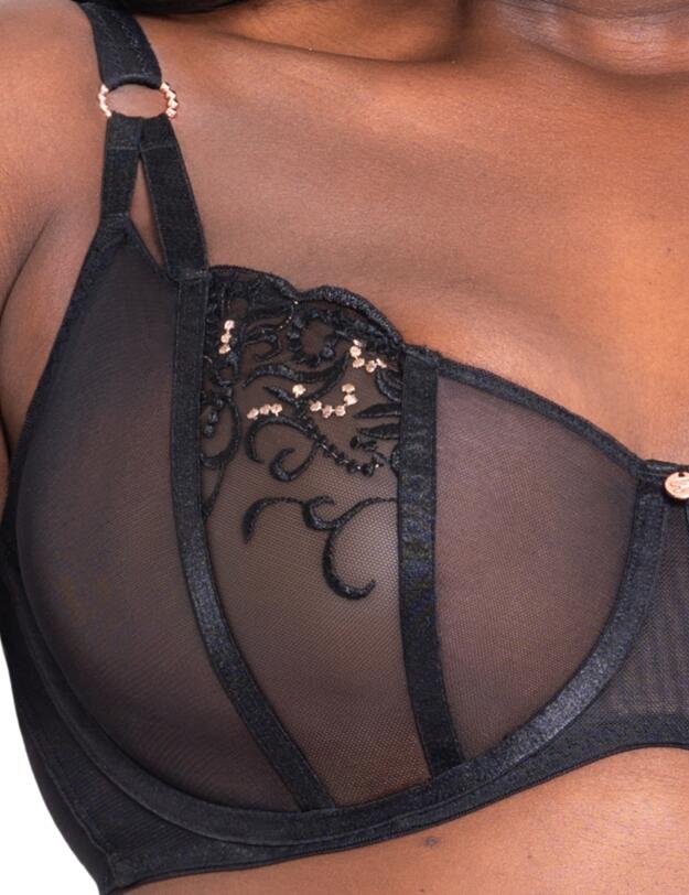 Scantilly by Curvy Kate Ornate Balcony Bra Black