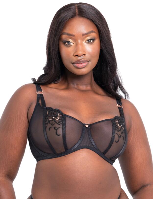 Scantilly by Curvy Kate Ornate Balcony Bra Black