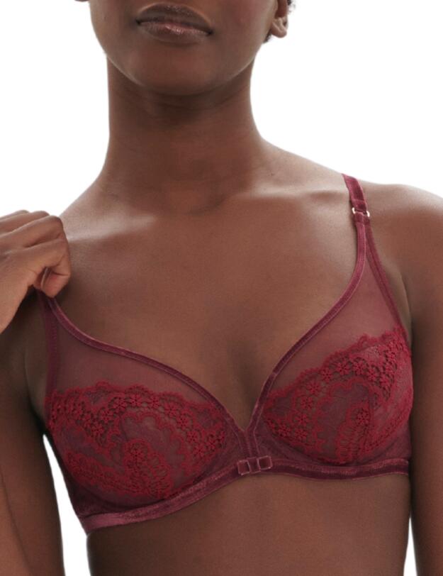 Simone Perele Scenario Plunging Underwired Bra Spinel Red