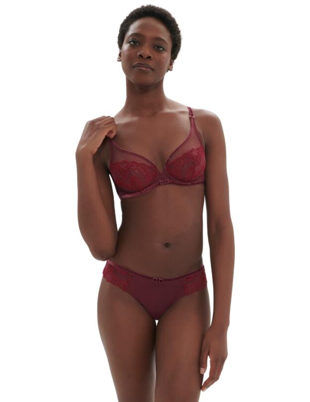 Simone Perele Scenario Plunging Underwired Bra Spinel Red