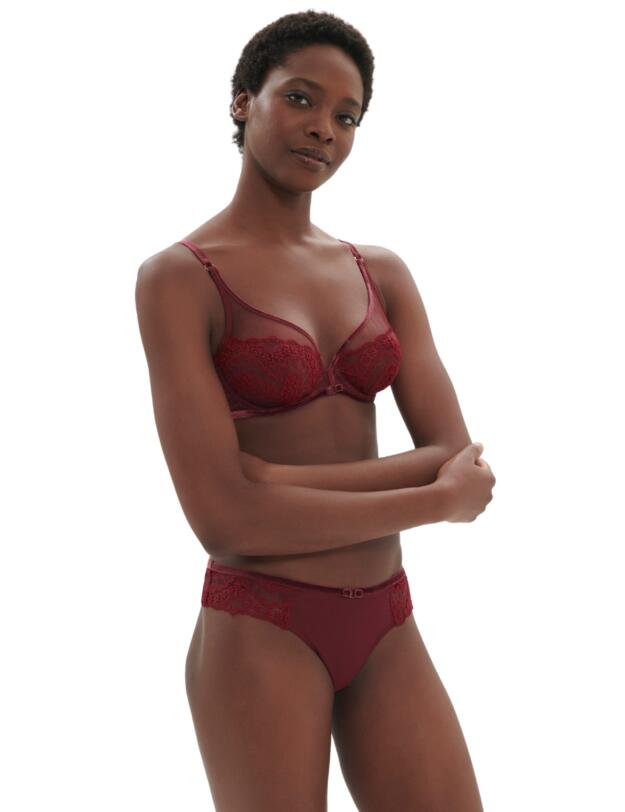 Simone Perele Scenario Plunging Underwired Bra Spinel Red