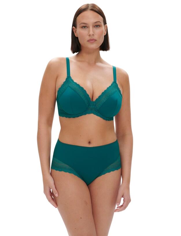 Simone Perele Destinee Plunging Underwired Bra Pavo Blue