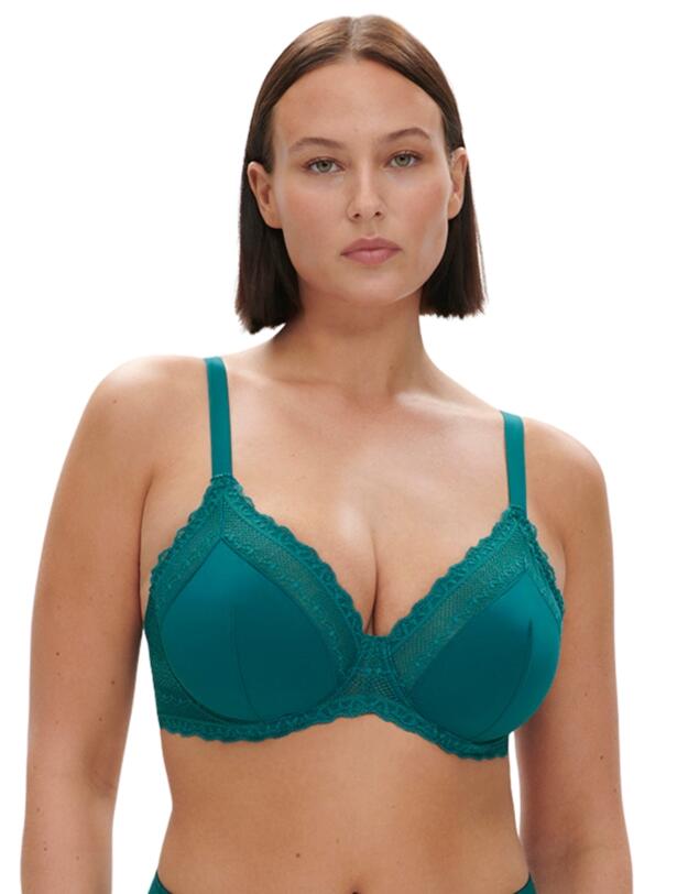 Simone Perele Destinee Plunging Underwired Bra Pavo Blue