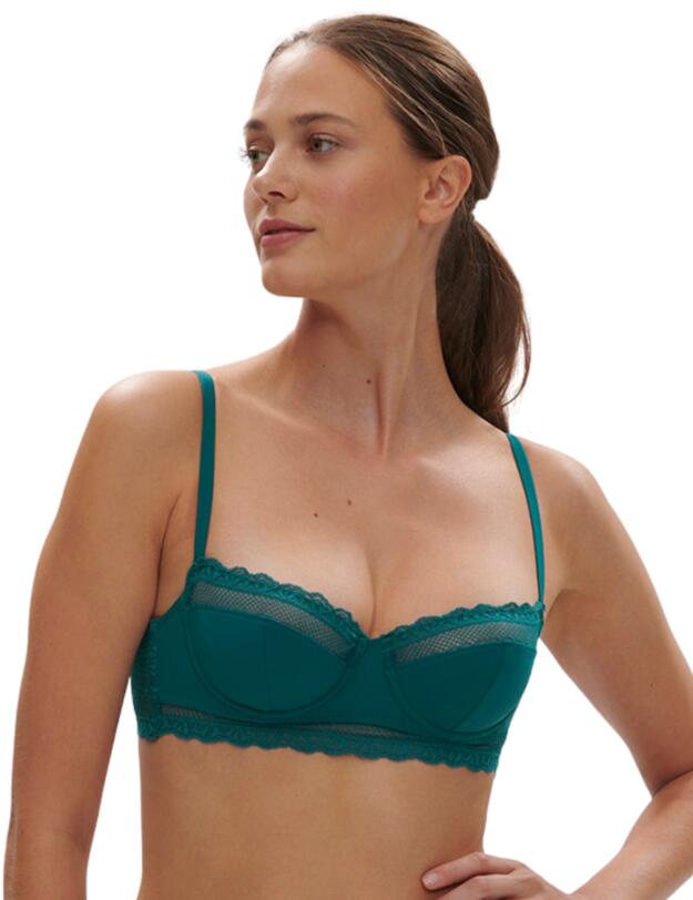 Simone Perele Destinee Half Cup Bra Pavo Blue 