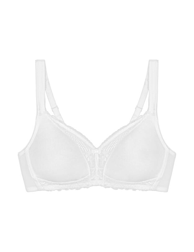 Triumph Modern Lace Cotton Non-Wired Bra White 