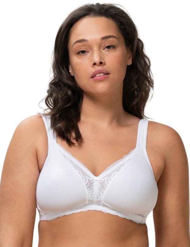 Triumph Modern Lace Cotton Non-Wired Bra White 