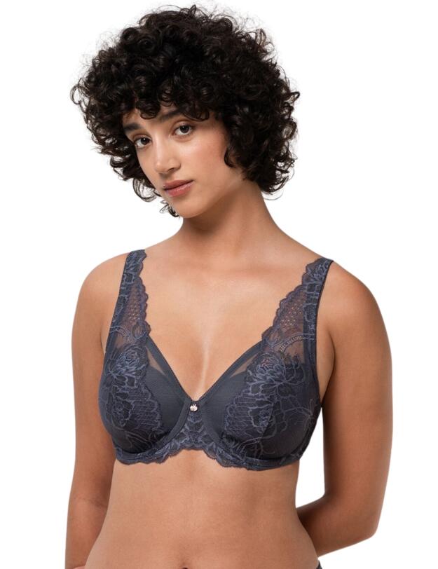 Triumph Wild Peony Florale Padded Bra Pebble Grey 