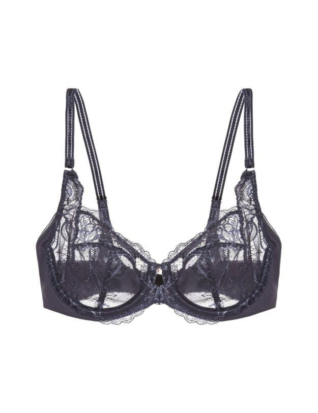 Triumph Wild Peony Florale Underwired Bra Pebble Grey