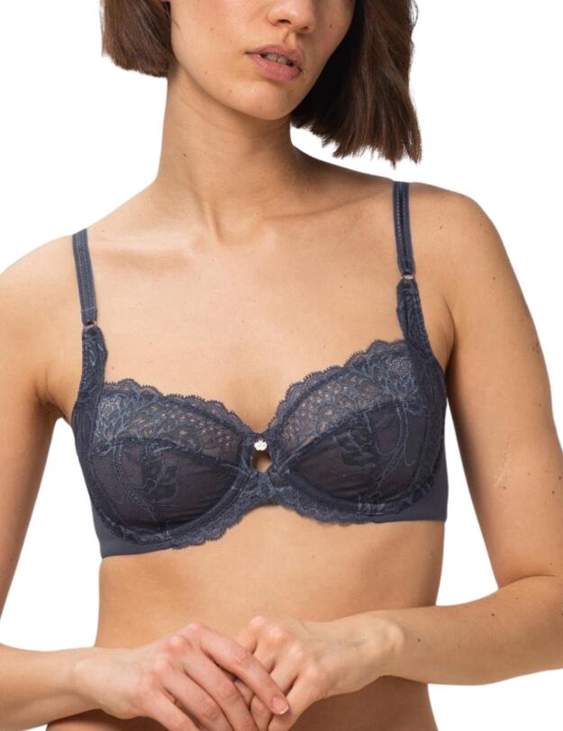 Triumph Wild Peony Florale Underwired Bra Pebble Grey