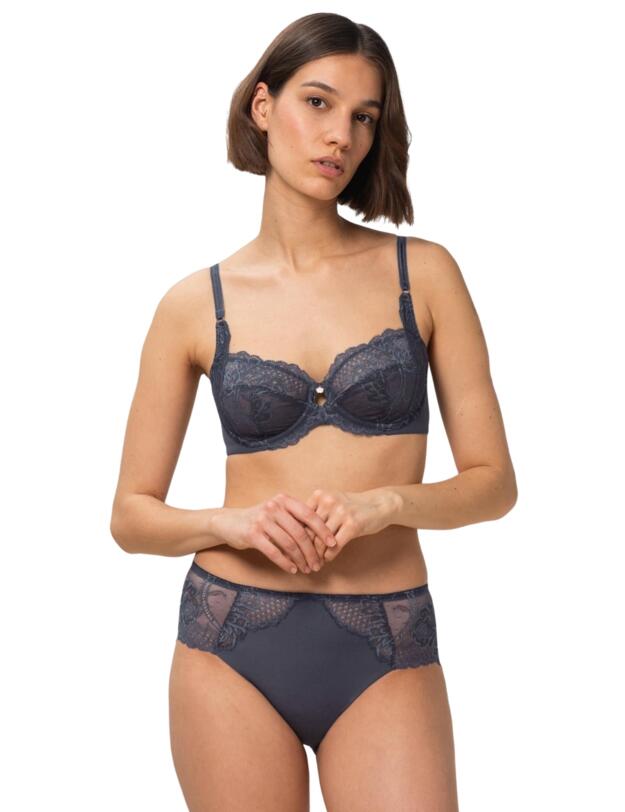 Triumph Wild Peony Florale Underwired Bra Pebble Grey