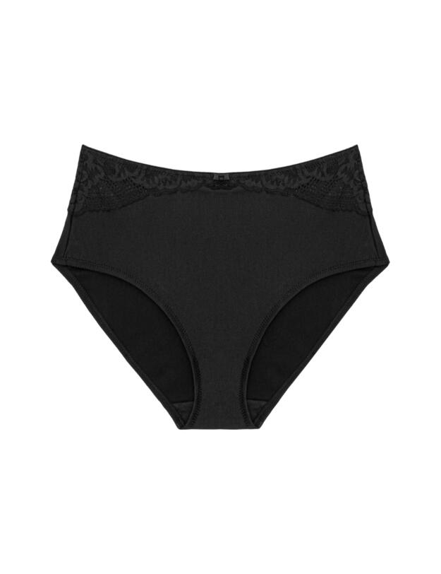 Triumph Modern Lace Cotton Maxi Brief Black