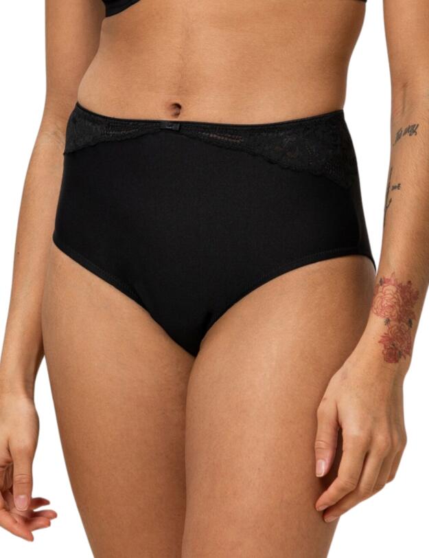 Triumph Modern Lace Cotton Maxi Brief Black