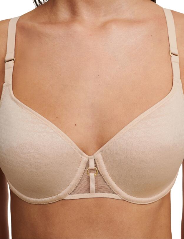Chantelle Monogram Spacer T-Shirt Bra Golden Beige