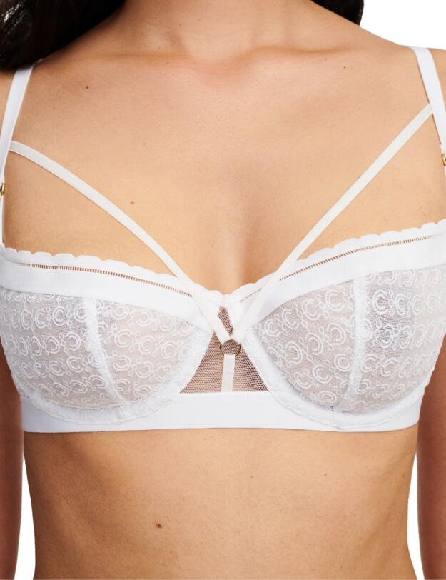 Chantelle Monogram Half Cup Balcony Bra White