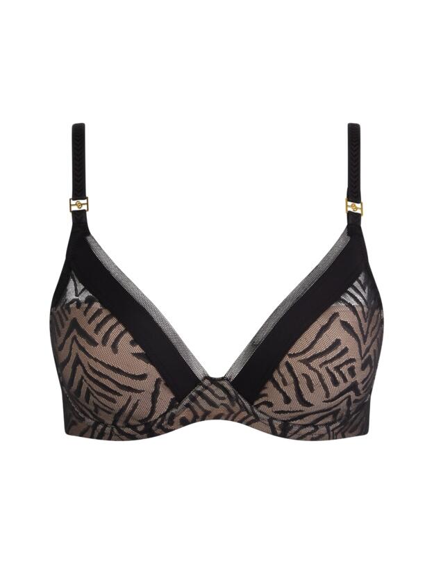 Chantelle Graphic Allure T-Shirt Plunge Bra Black