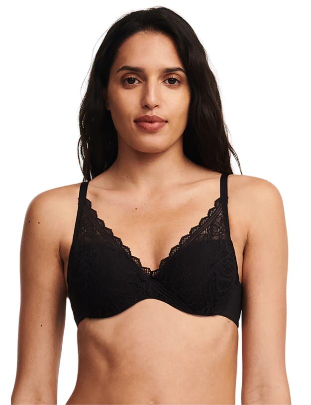 Chantelle Floral Touch T-Shirt Bra Black