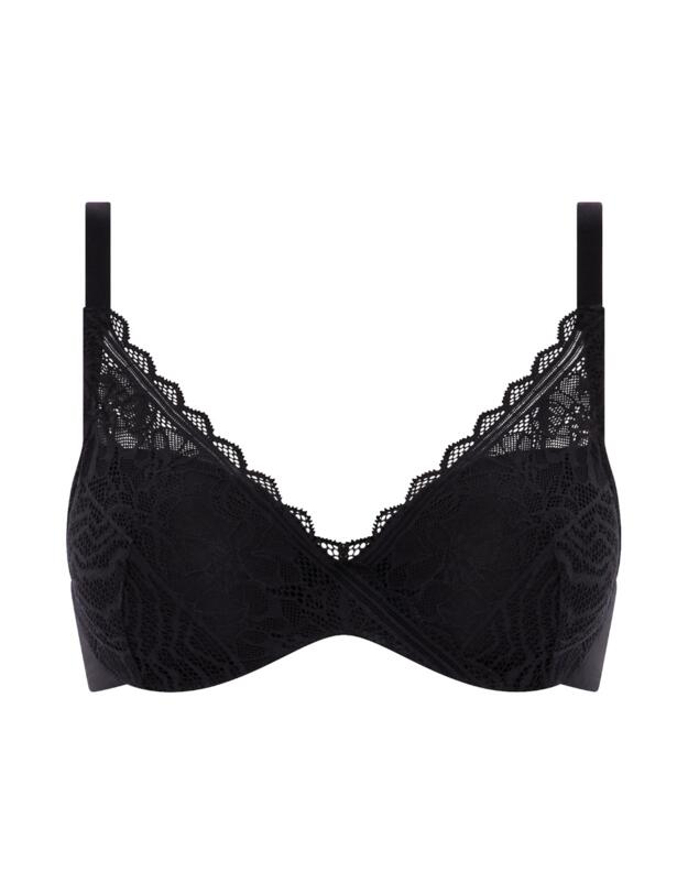 Chantelle Floral Touch T-Shirt Bra Black