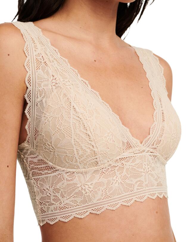 Chantelle Floral Touch Triangle T-Shirt Bra Golden Beige