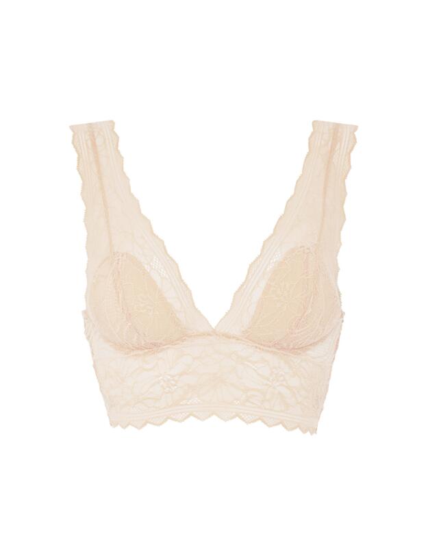 Chantelle Floral Touch Triangle T-Shirt Bra Golden Beige