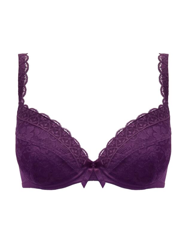 Pour Moi Rebel Padded Plunge Bra Plum 