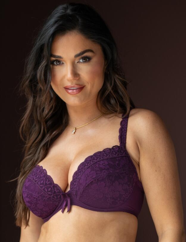 Pour Moi Rebel Padded Plunge Bra Plum 