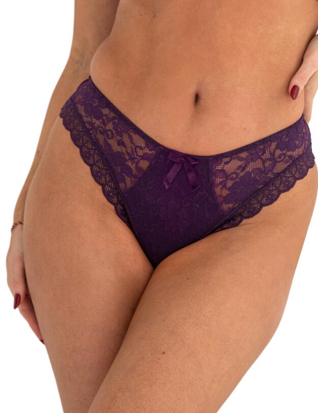 Pour Moi Rebel High Leg Brief Plum 