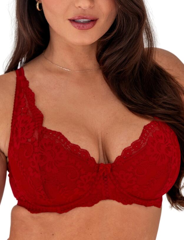 Pour Moi Fleur Padded High Apex Bra Red