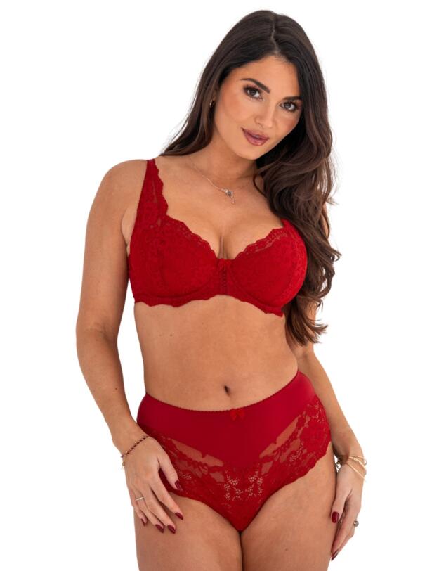 Pour Moi Fleur Padded High Apex Bra Red