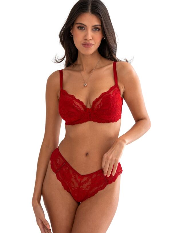 Pour Moi Fleur Balconette Bra Red