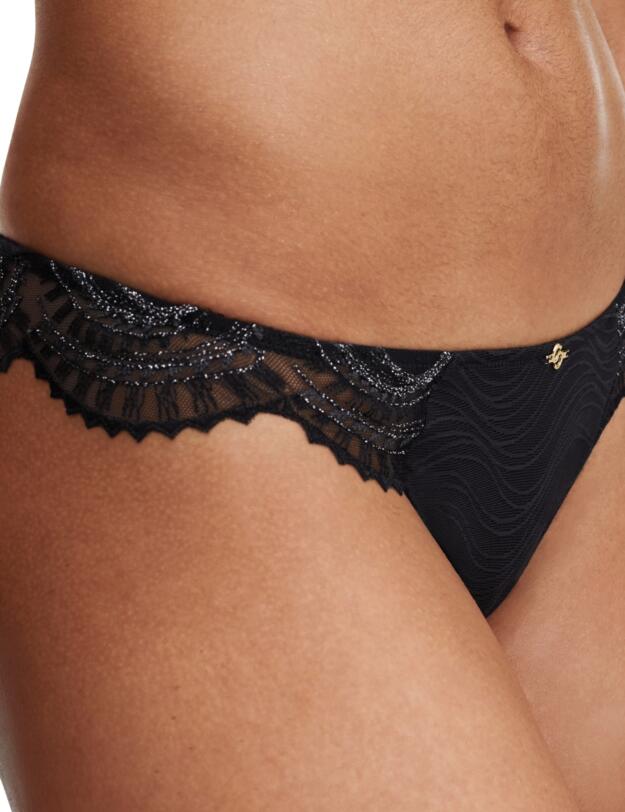 Chantelle Mystic Dream Tanga Brief Black / Silver Lurex