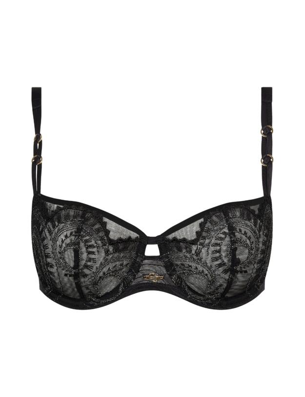 Chantelle Mystic Dream Half Cup Bra Black / Silver Lurex