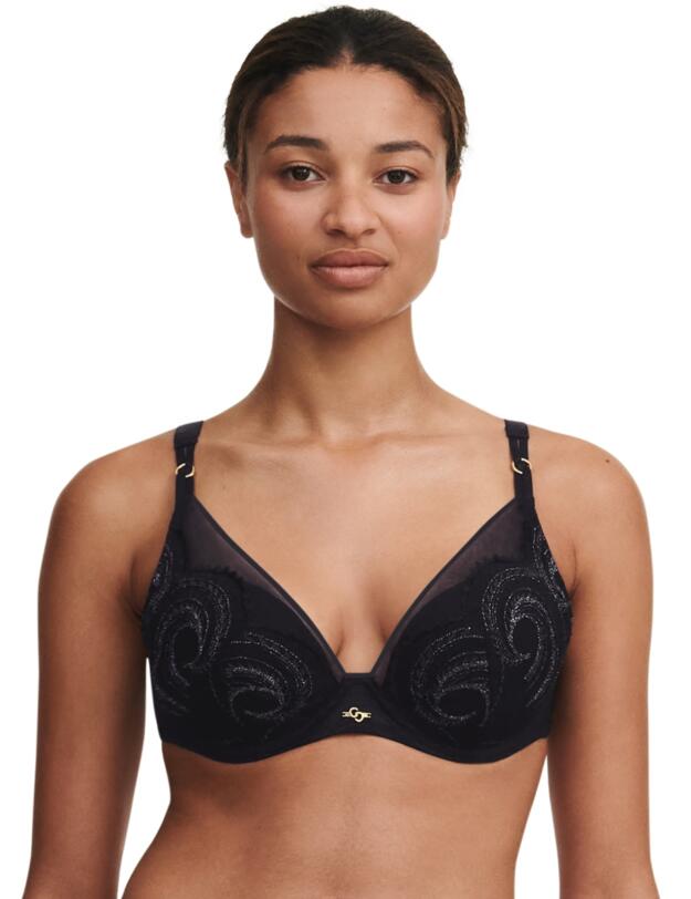 Chantelle Mystic Dream T-Shirt Bra Black / Silver Lurex