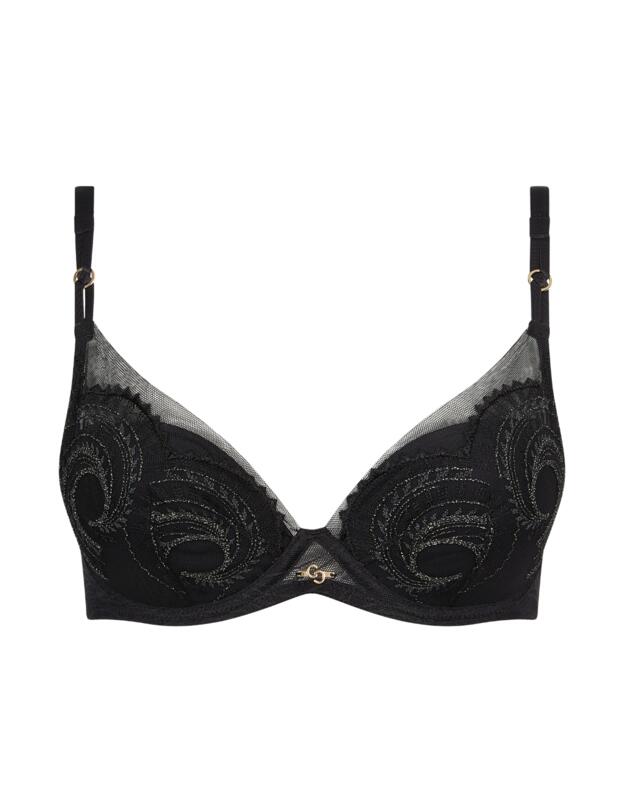 Chantelle Mystic Dream T-Shirt Bra Black / Silver Lurex