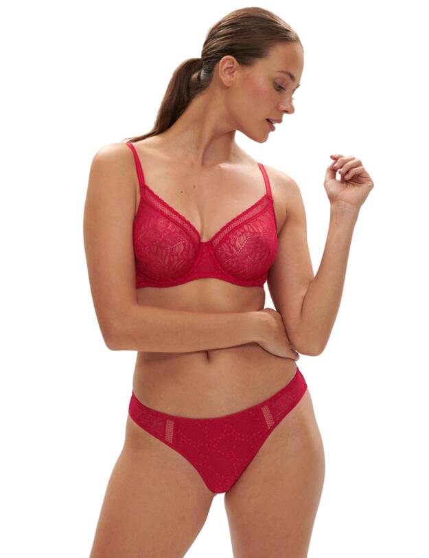 Simone Perele Comete Plunging Underwired Bra Ruby Pink 