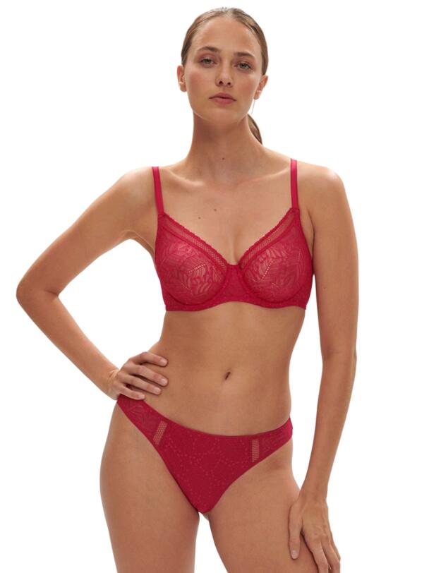 Simone Perele Comete Plunging Underwired Bra Ruby Pink 