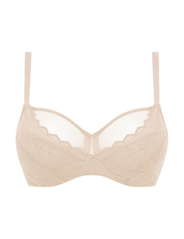 Chantelle Floral Touch Very Covering Bra Golden Beige