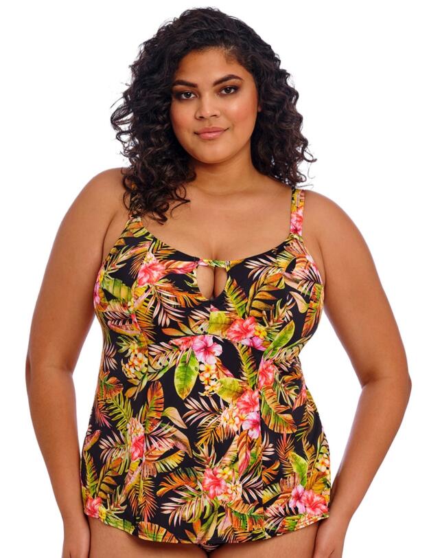Elomi Tiger Valley Moulded Tankini Top Black