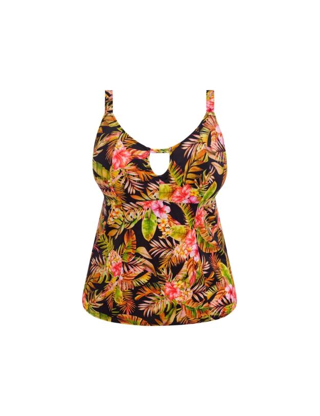 Elomi Tiger Valley Moulded Tankini Top Black