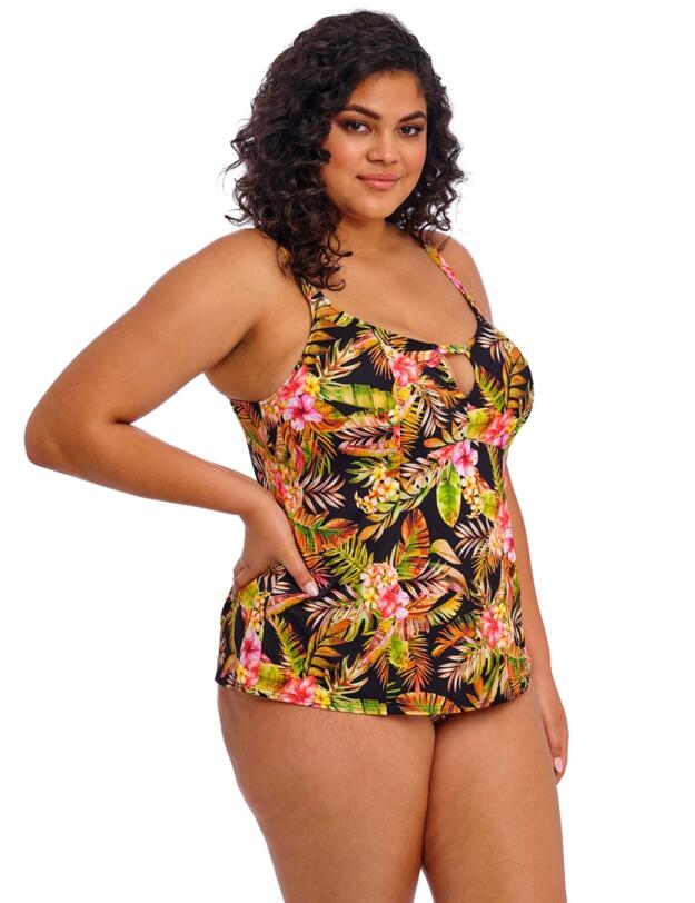 Elomi Tiger Valley Moulded Tankini Top Black
