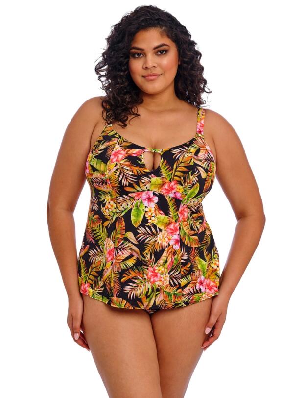 Elomi Tiger Valley Moulded Tankini Top Black