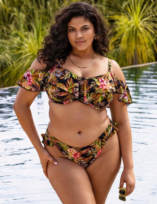  Elomi Tiger Valley Bikini Top Black