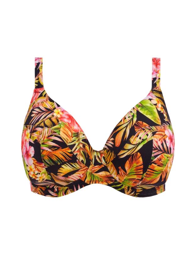 Elomi Tiger Valley Plunge Bikini Top Black
