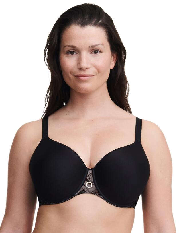 Chantelle Graphic Support Full Cup T-shirt Bra Black 