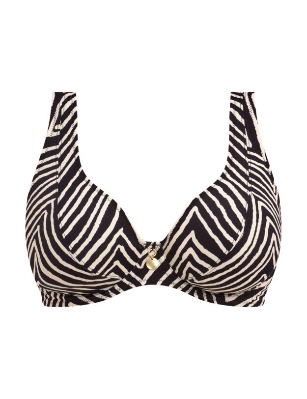 Freya Fiji Falls High Apex Bikini Top Black